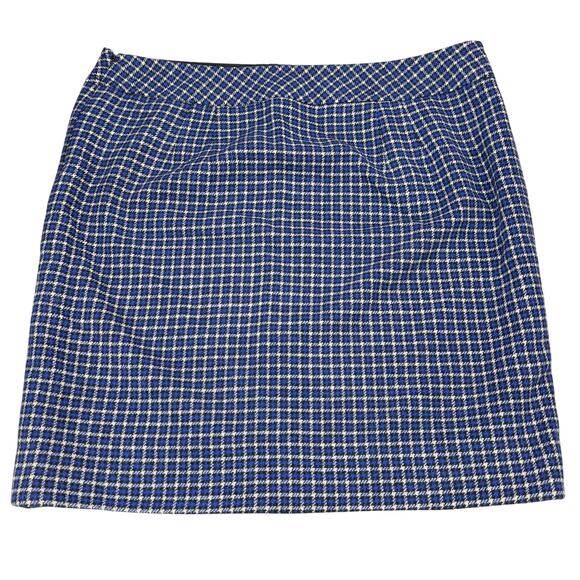 TALBOTS Wool Blend Plaid Blue Pencil Skirt Women's Size 16P - Picture 6 of 6